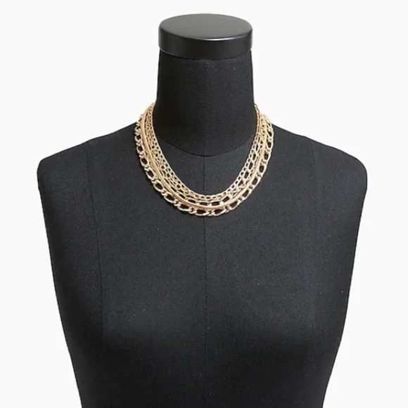 J. Crew Mixed Chain Four-Layer Necklace - Picture 2 of 6